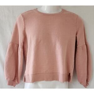 Time and Tru Pink Crew Neck Long Sleeve Sweatshirt Women's Size Small